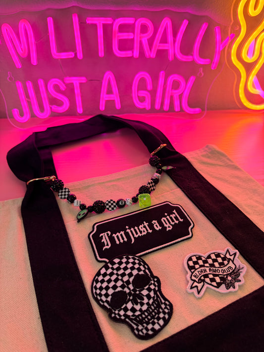 I’M JUST A GIRL MINI TOTE BAG