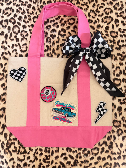 PRETTY GIRLS LOVE OLD TRUCKS MINI TOTE BAG