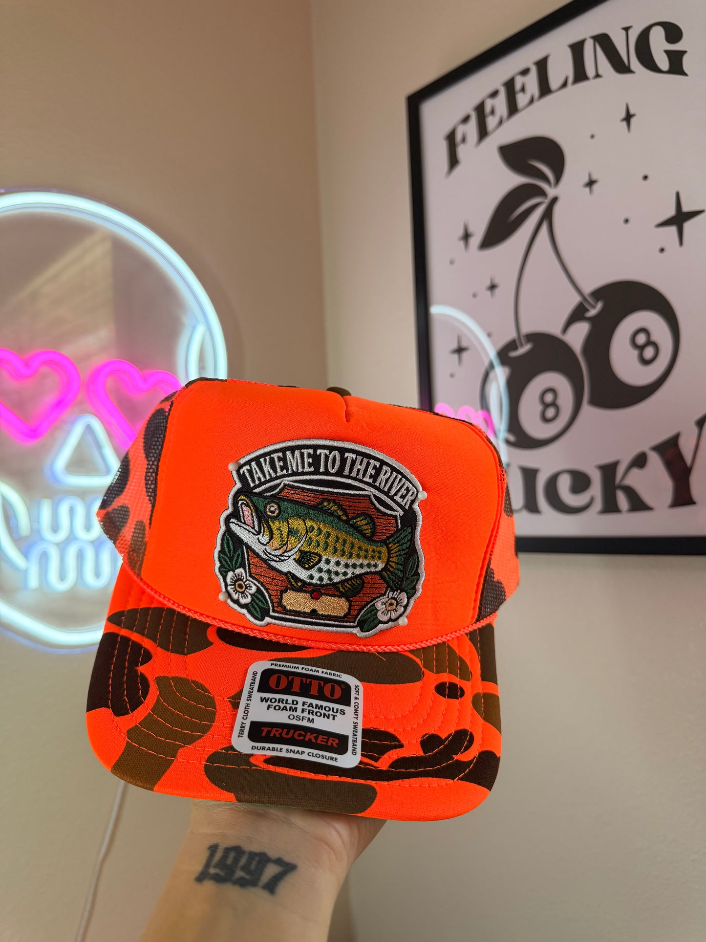 TAKE ME TO THE RIVER TRUCKER HAT