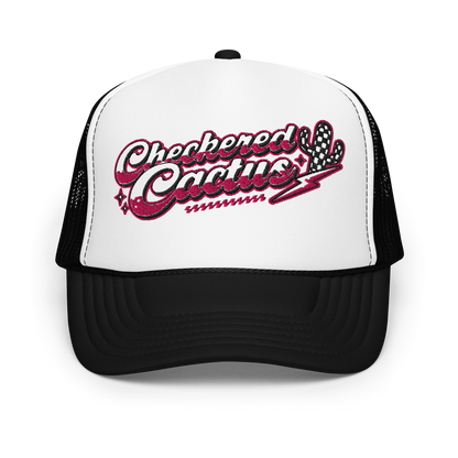 CHECKERED CACTUS TRUCKER HAT