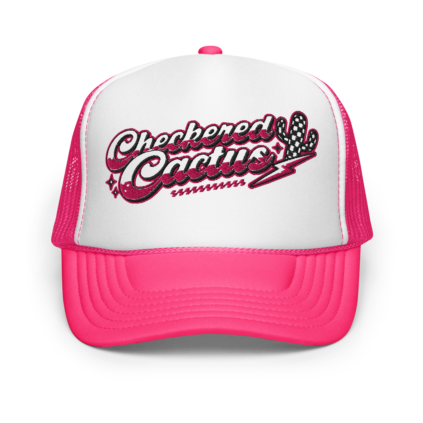 CHECKERED CACTUS TRUCKER HAT