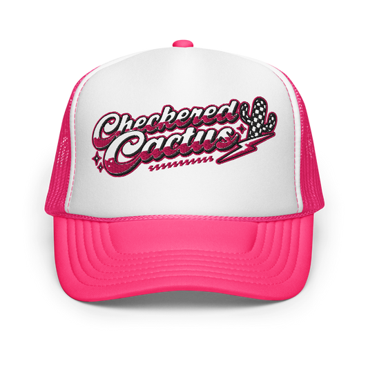 CHECKERED CACTUS TRUCKER HAT