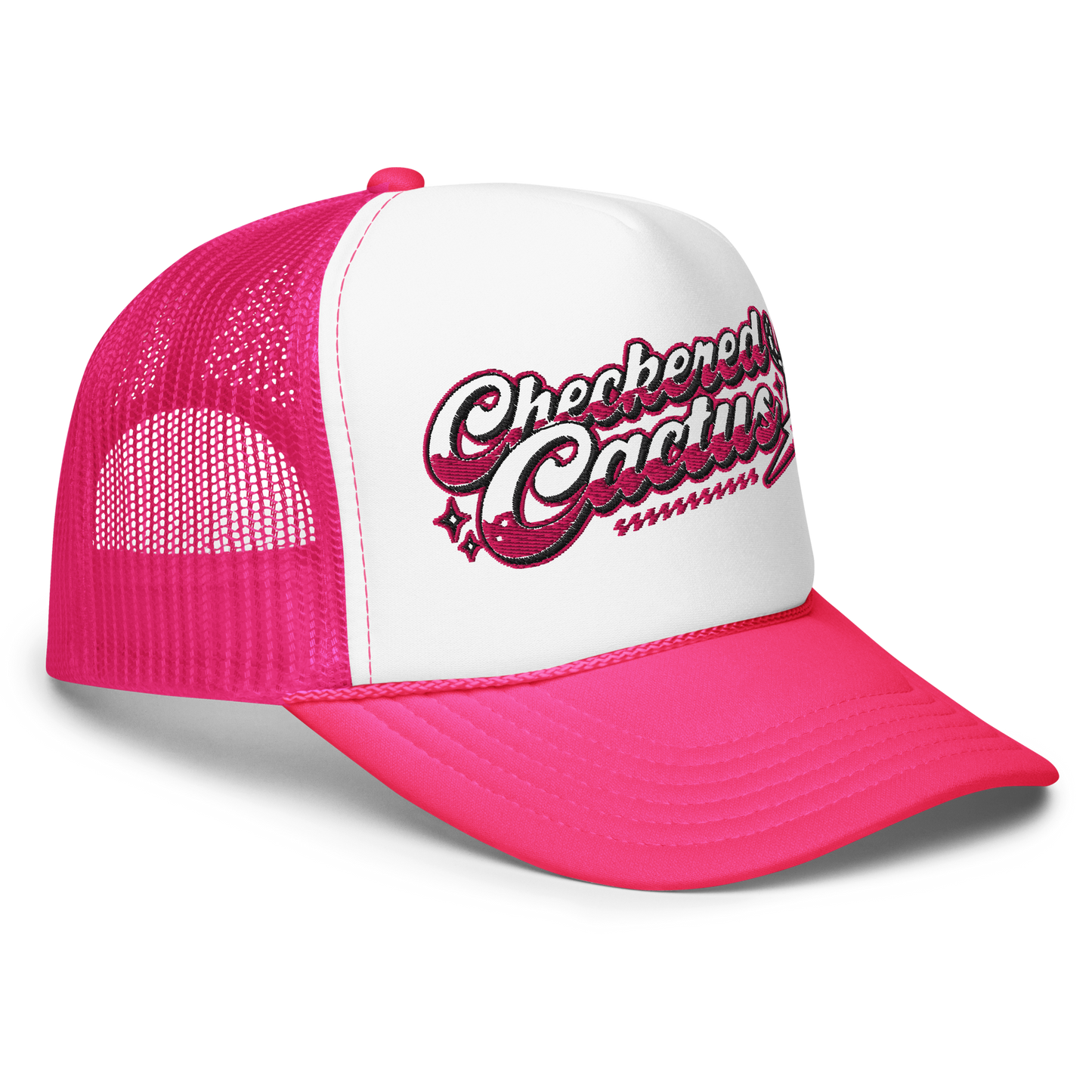 CHECKERED CACTUS TRUCKER HAT