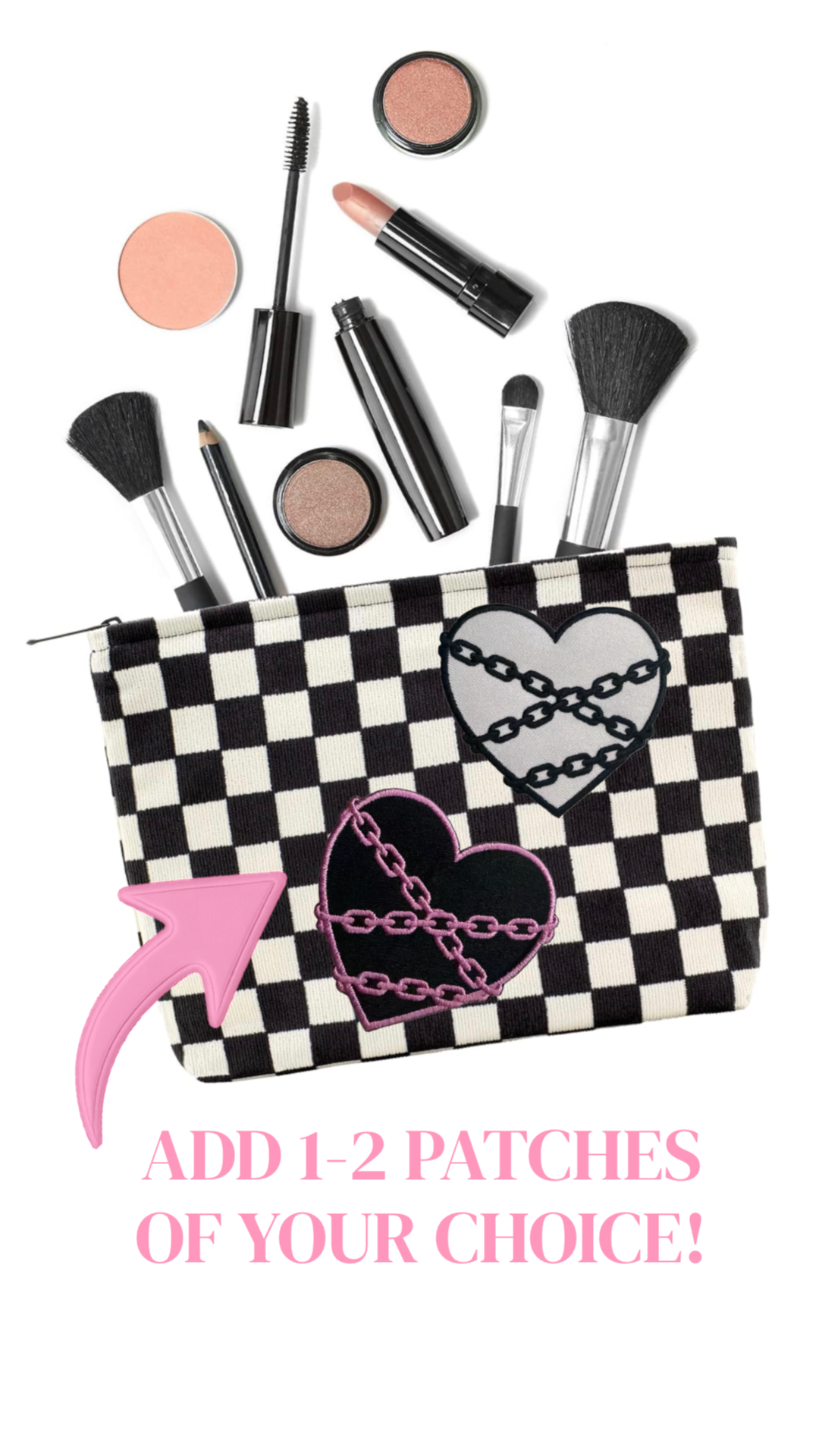 CHECKERED MAKEUP BAG