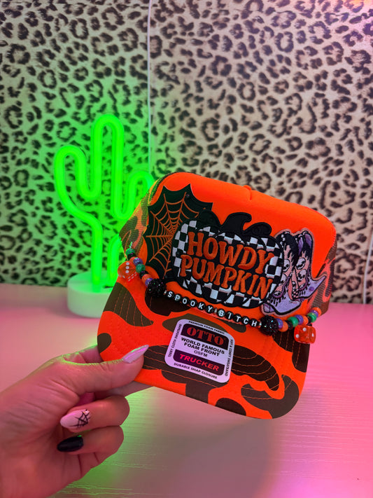 HOWDY PUMPKIN TRUCKER HAT